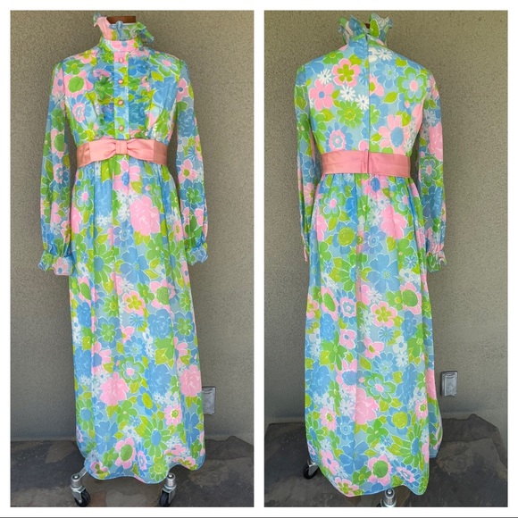 Vintage Dresses & Skirts - Vintage 70s floral prairie dress